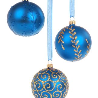 Midnight Blue Bauble Trio