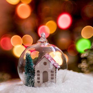 Glow Village Snow Globe